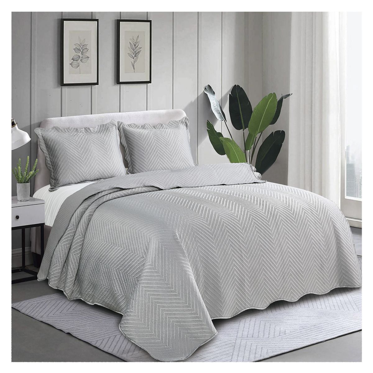 RODLER - Quilt Liora 1,5 Plaza Gris
