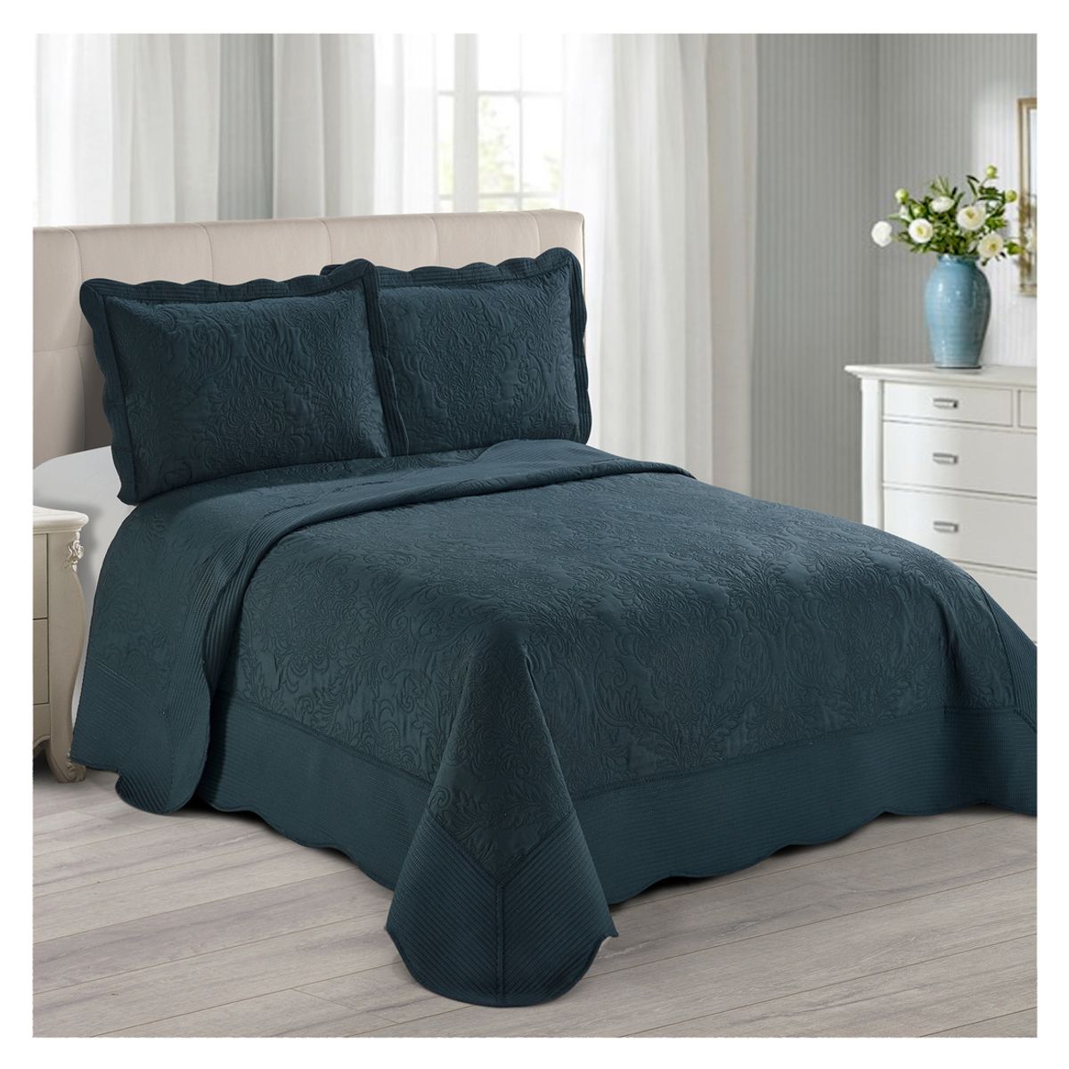 RODLER - Quilt Antique 2 Plazas Queen Azul