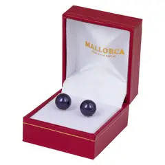 MALLORCA - Aros de Perla de de 10 mm Vastago plata - Morado