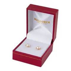 MALLORCA - Aros de Perla 6 mm Enchapado oro 18K - Beige