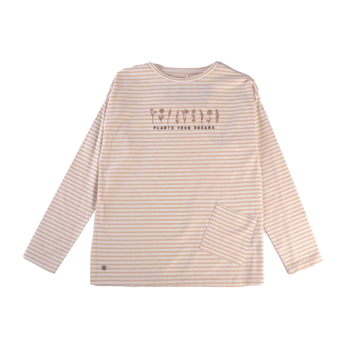 PILLIN - Polera Manga Larga Niña Crudo Pillin - Crema