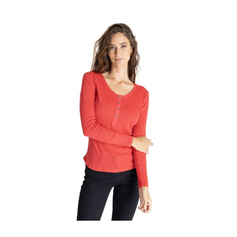 CAT - Polera Manga Larga Mujer W Foundation Modal H Rojo CAT