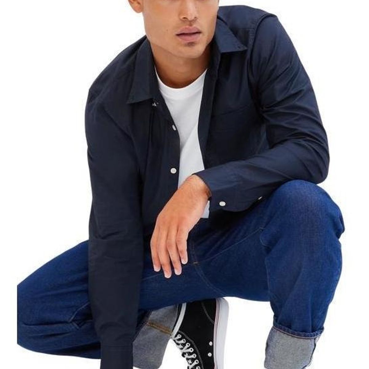 GAP - Camisa Poplin Slim Azul GAP