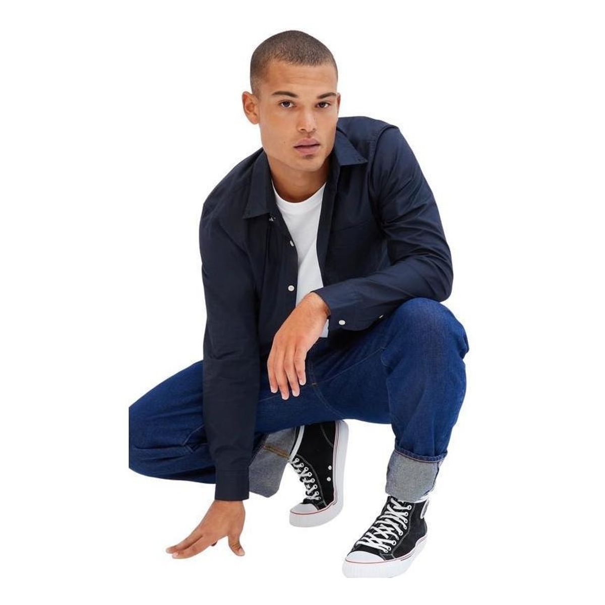 GAP - Camisa Poplin Slim Azul GAP