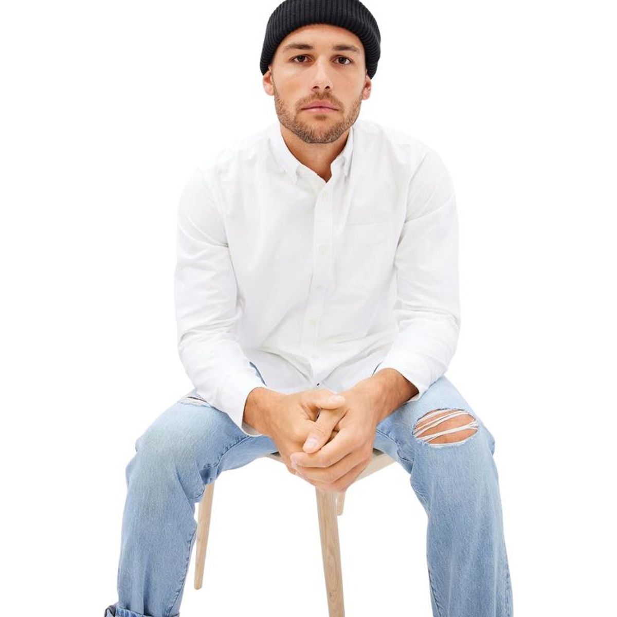 GAP - Camisa Hombre Gap Oxford Manga Larga Blanco