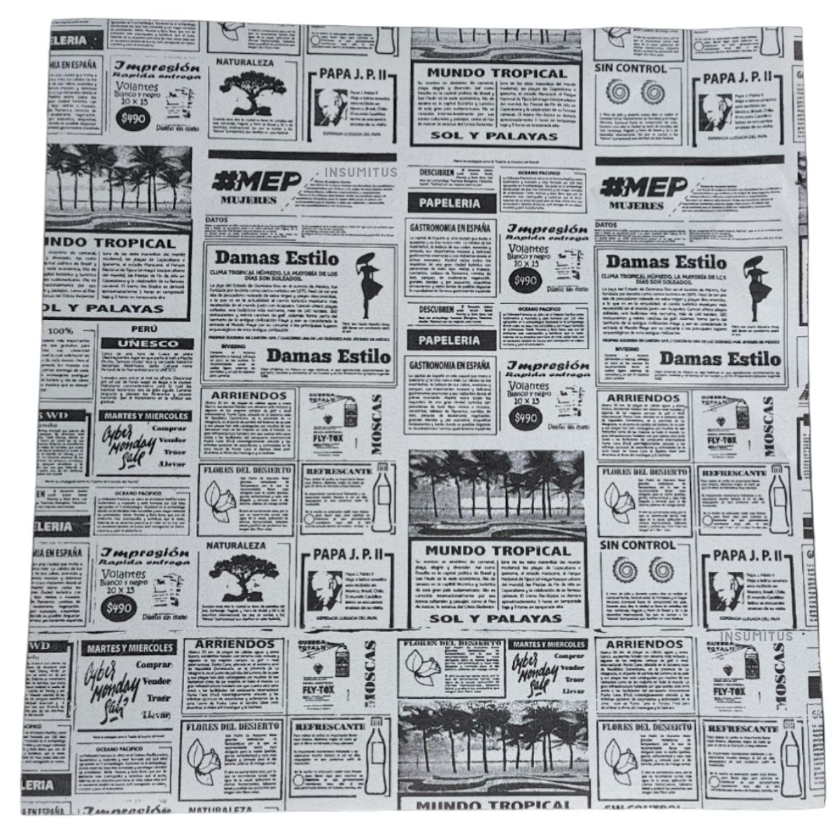 GENERICO - Papel Antigrasa Diario 33x33cm 1 X 100 hojas