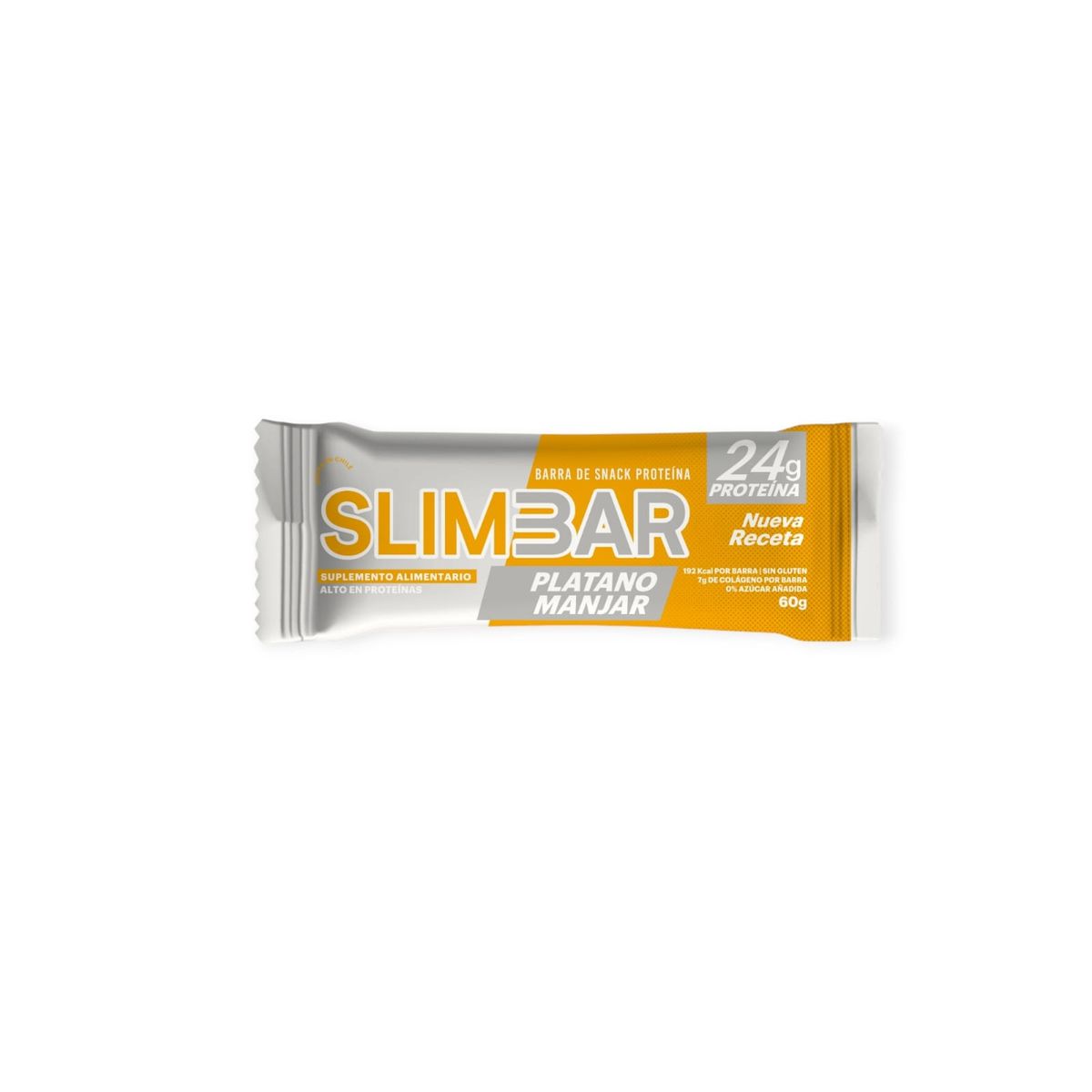 SLIMBAR - Box 12 Barras de proteína  23gr de proteína Platano Manjar - SLIMBAR