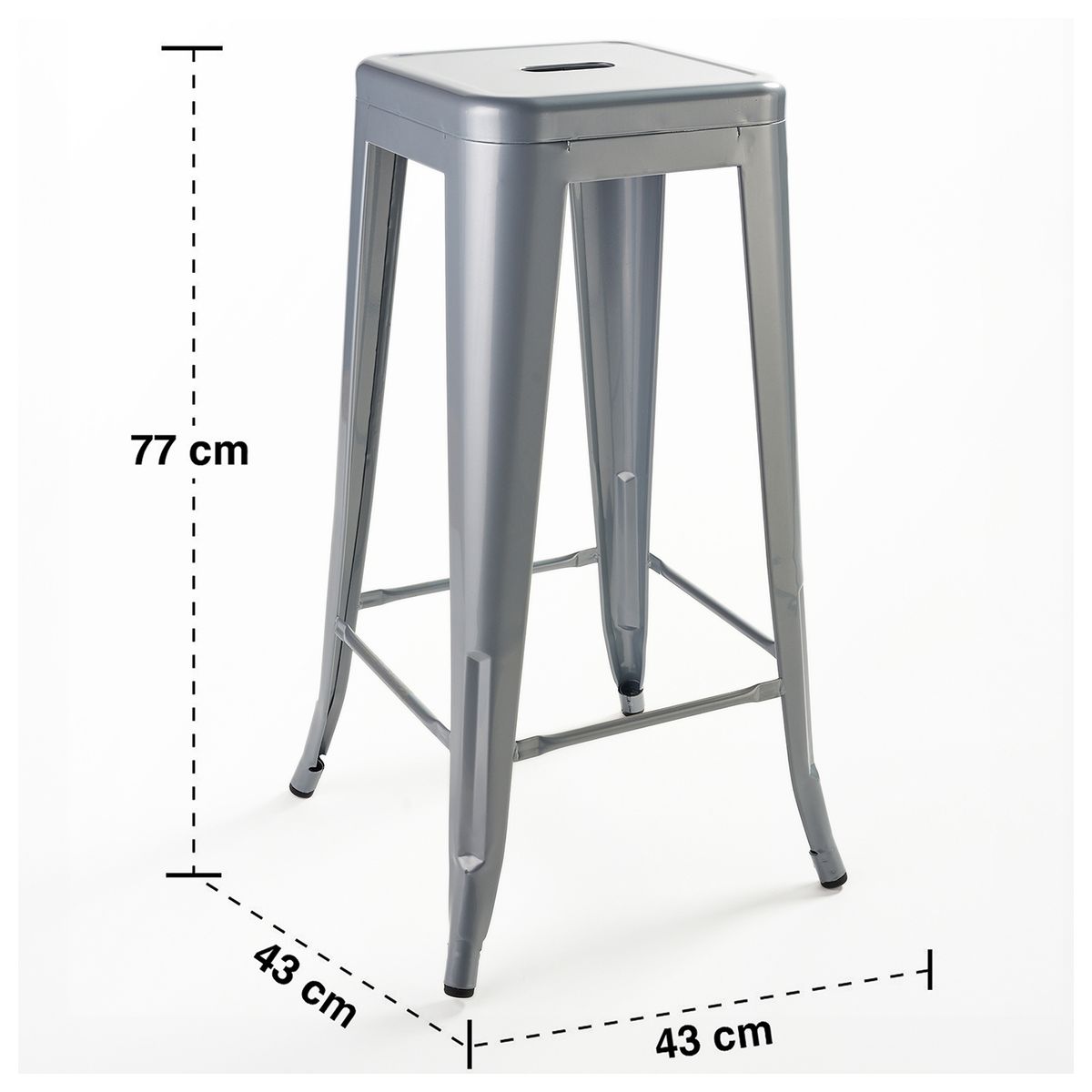 NOVAHUS - PACK 4 PISO METAL TOLIX GRIS