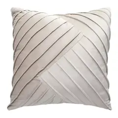 GENERICO - Cojin Velvet Color Tableado 45x45 Textura Terciopelo Beige - S4445C