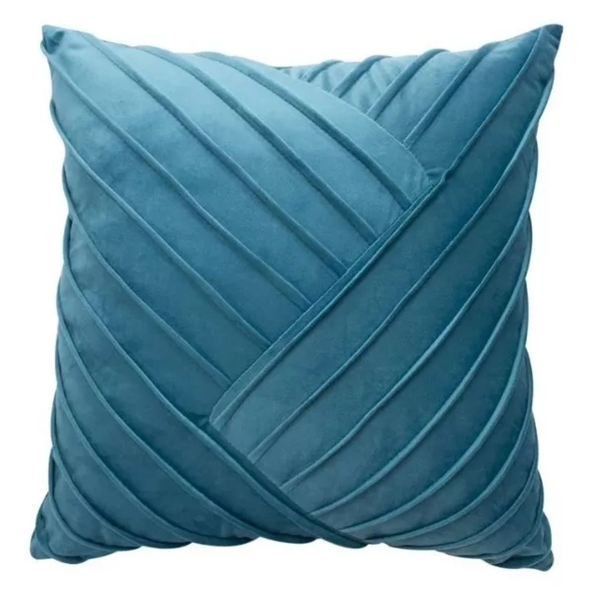 GENERICO - Cojin Velvet Color Tableado 45x45 Textura Terciopelo Turquesa - S4445T