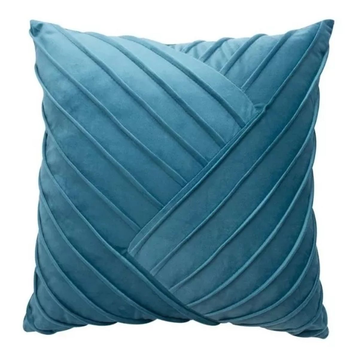 GENERICO - Cojin Velvet Color Tableado 45x45 Textura Terciopelo Turquesa - S4445T