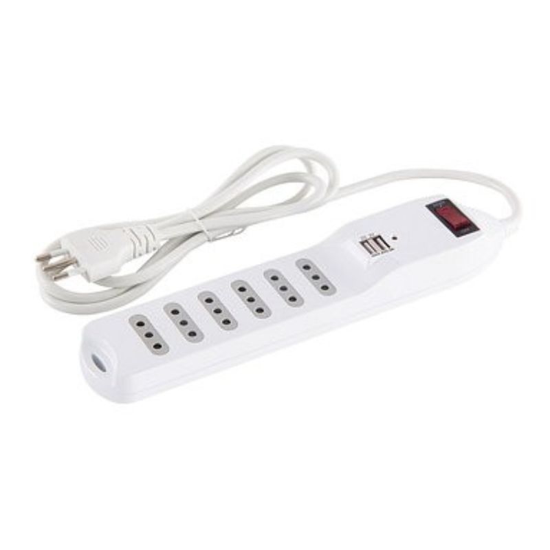 MACROTEL - Alargador Zapatilla 1.5m Switch Usb Macrotel 6 Posiciones