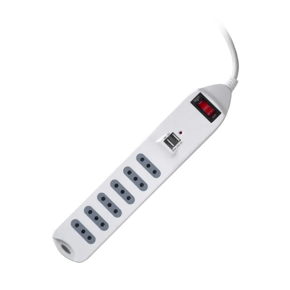 MACROTEL - Alargador Zapatilla 1.5m Switch Usb Macrotel 6 Posiciones