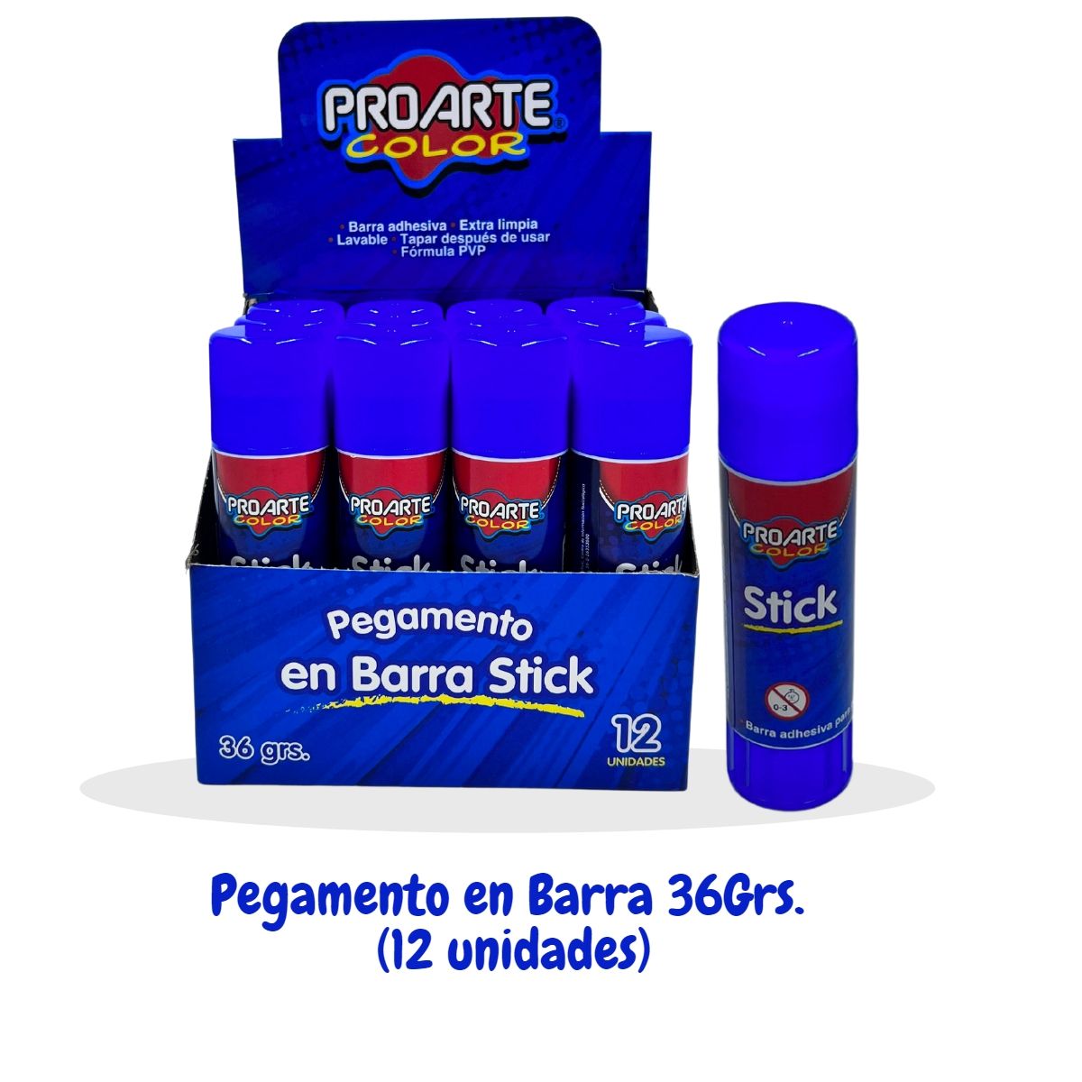 PROARTE - Pack 12 Pegamento en Barra Stick 36 grs
