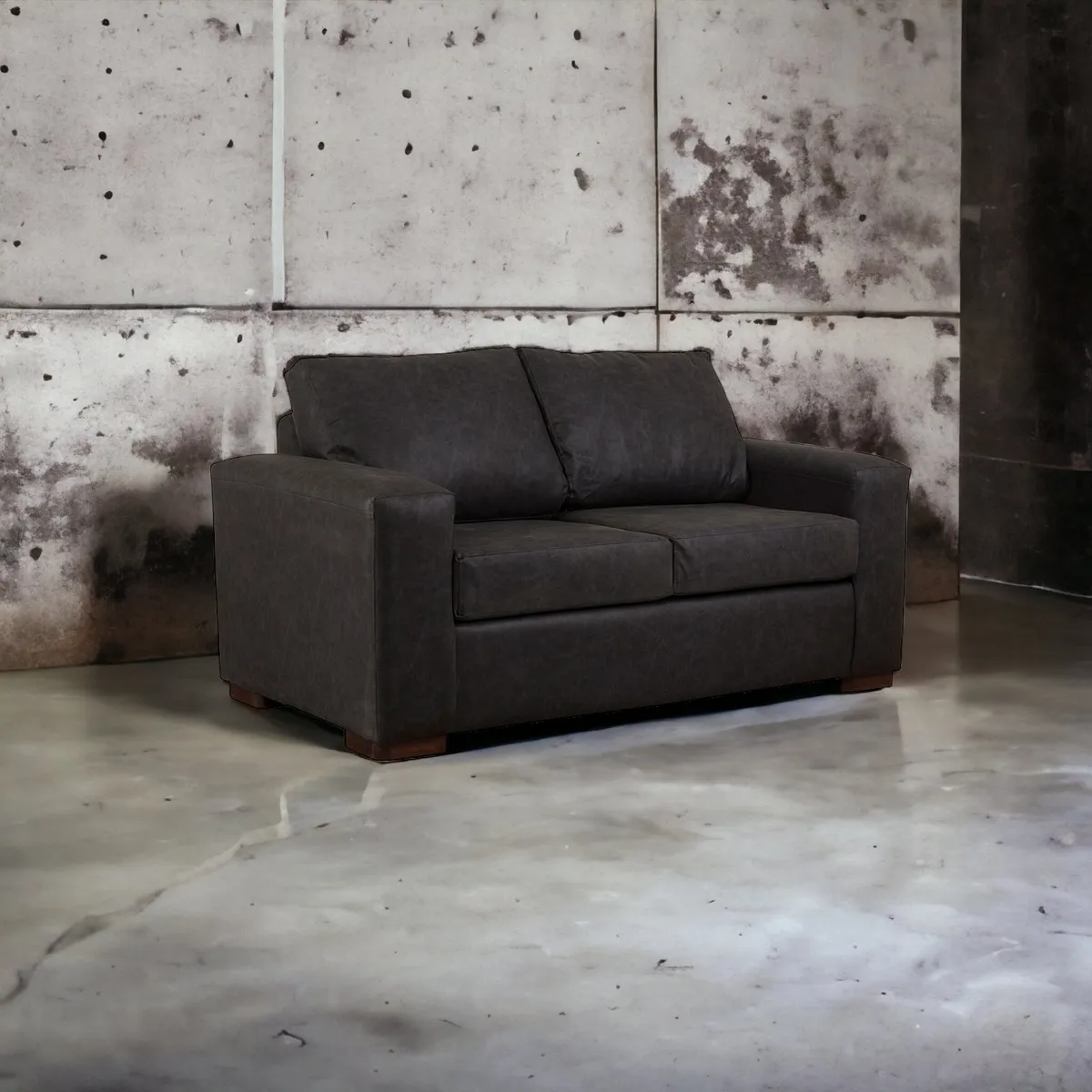 MUEBLES AMERICA - Sofá Infinity 2 Cuerpos Cuero Auris Negro