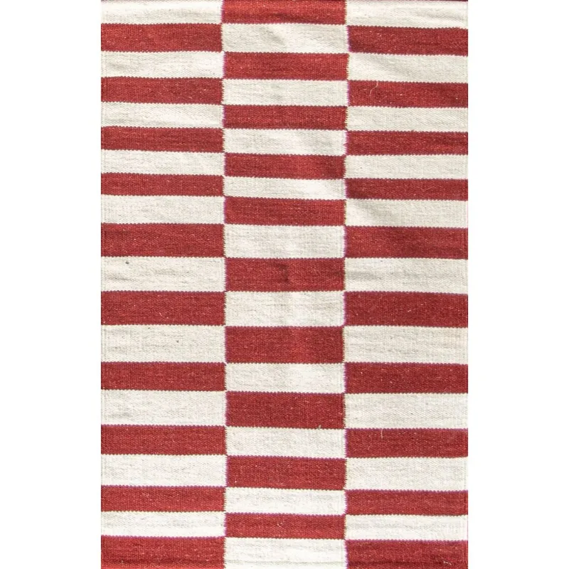 BAZHARS - Bajada de cama 080X120 cm Kilim Galle Op Art NRed Bazhars