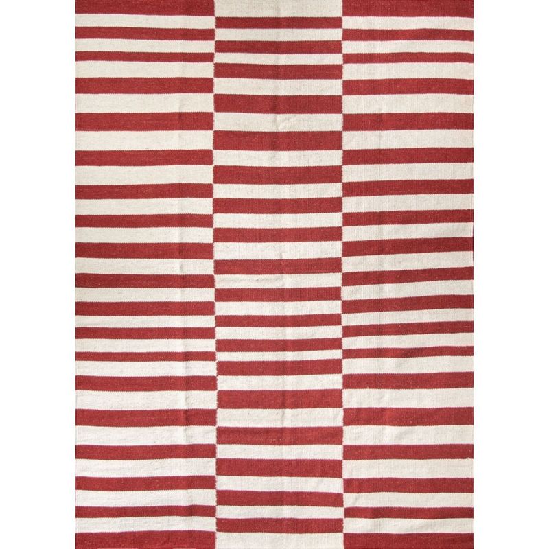 BAZHARS - Alfombra 140X200 cm Kilim Galle Op Art NRed Bazhars