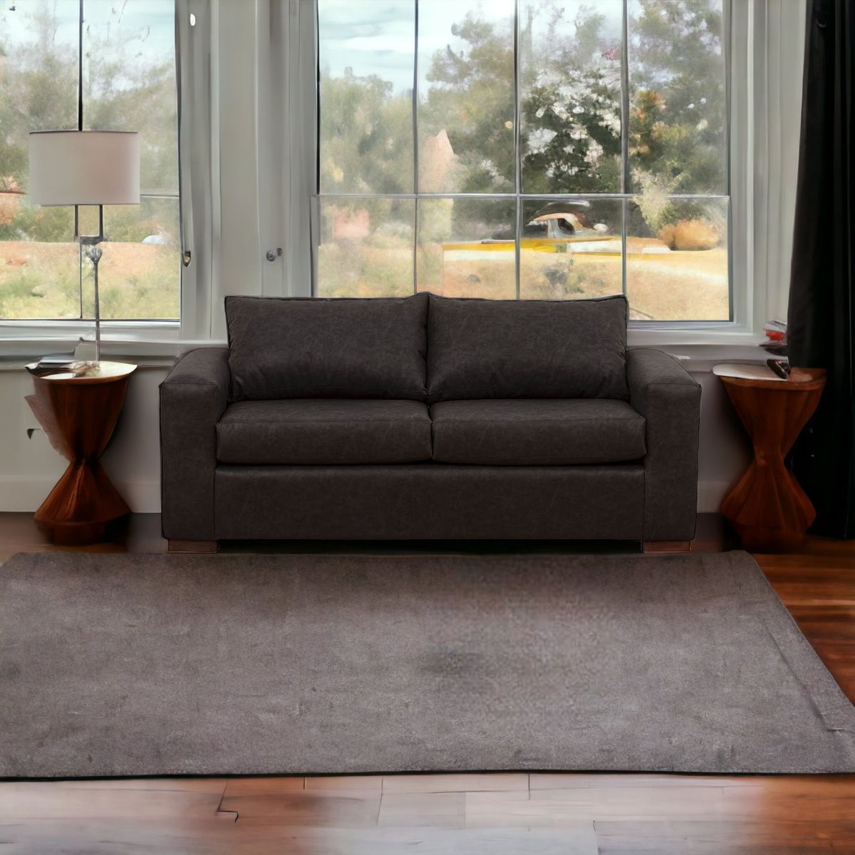 MUEBLES AMERICA - Sofá Neo 3 Cuerpos Cuero Auris Negro