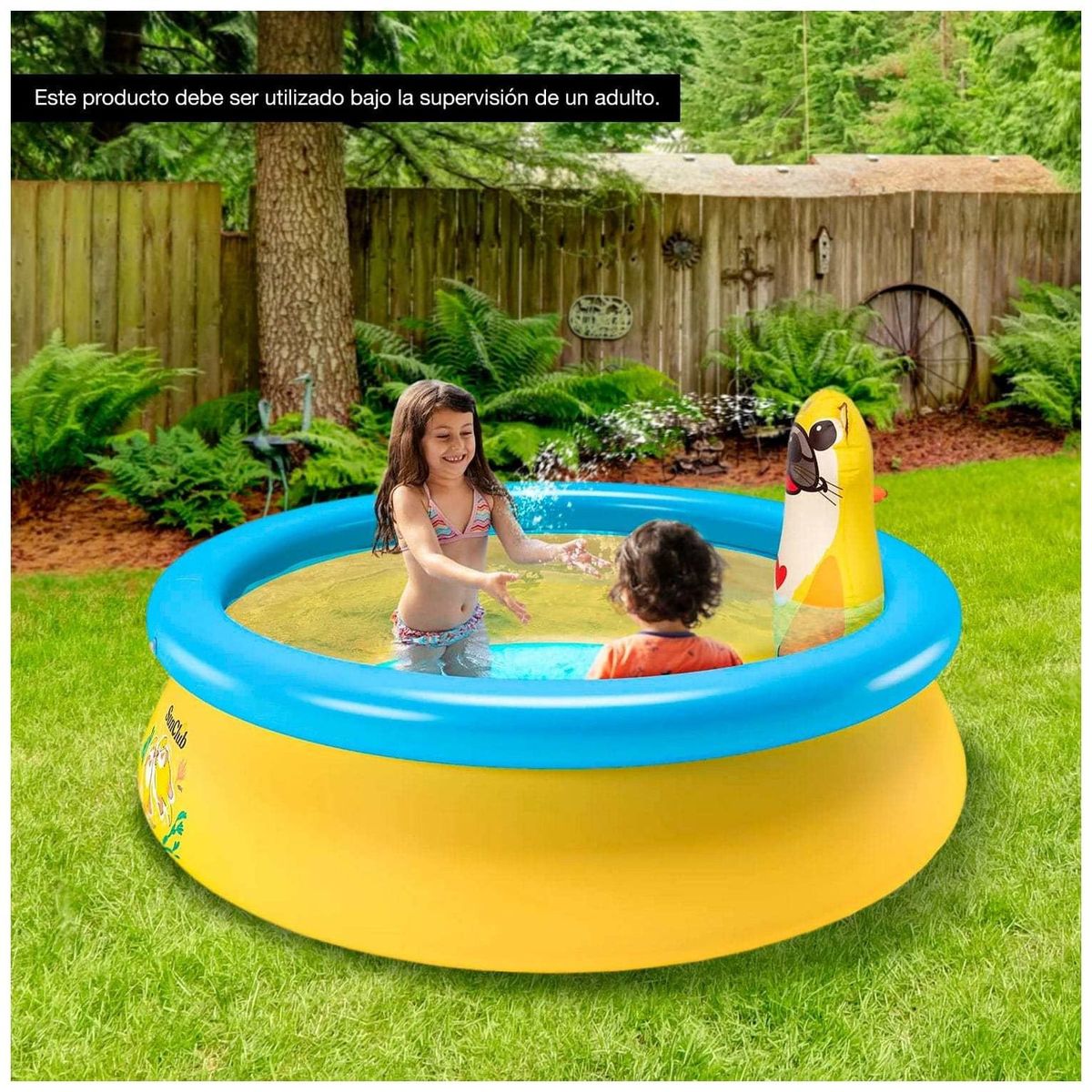 SUNCLUB - Piscina Inflable Nutria 457 L 41x150 cm Amarillo