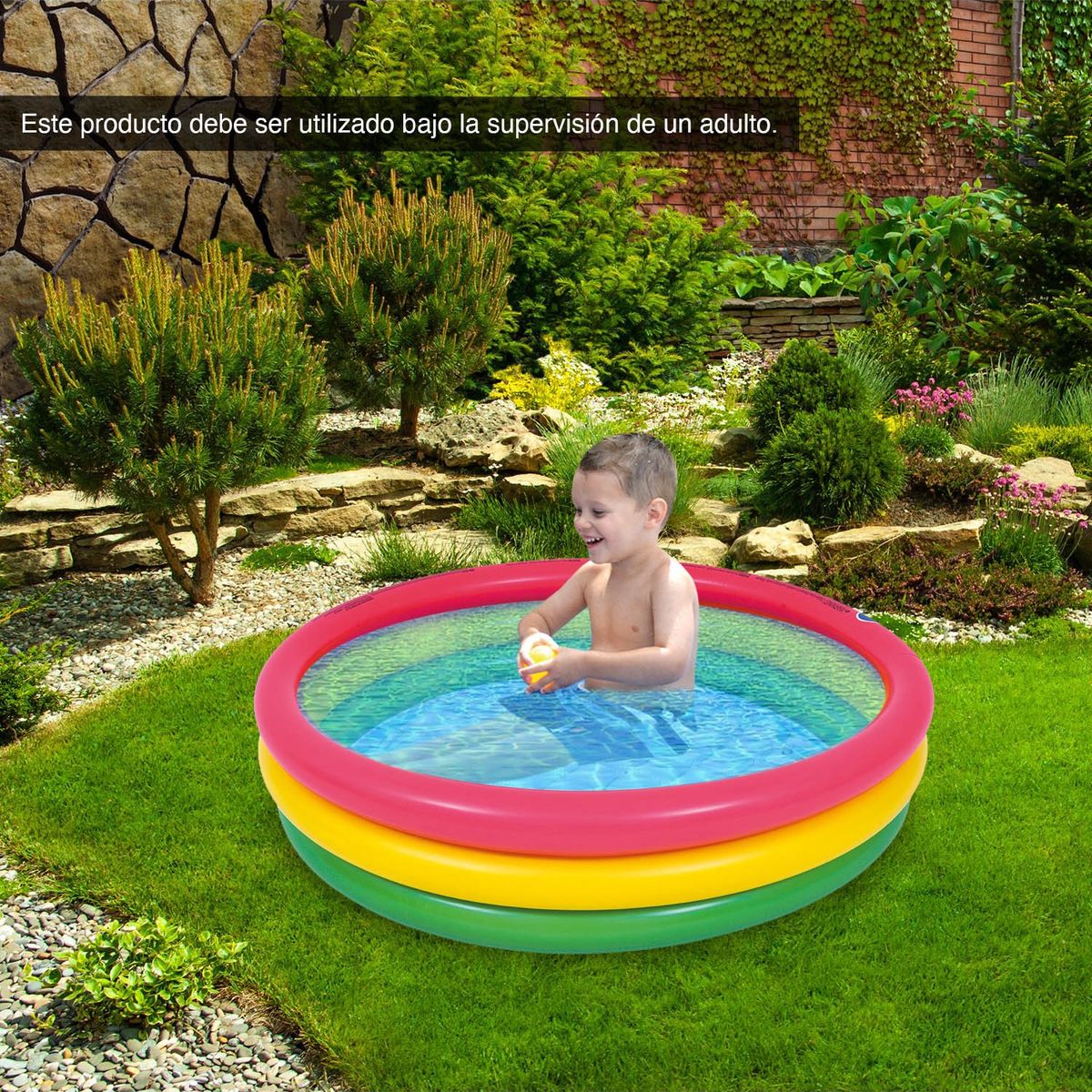 SUNCLUB - Piscina Infantil Redonda 95 L 22x100 cm Multicolor