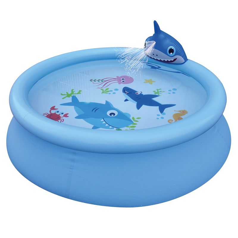 SUNCLUB - Piscina Infantil Tiburones 770 L 47x190 cm Celeste
