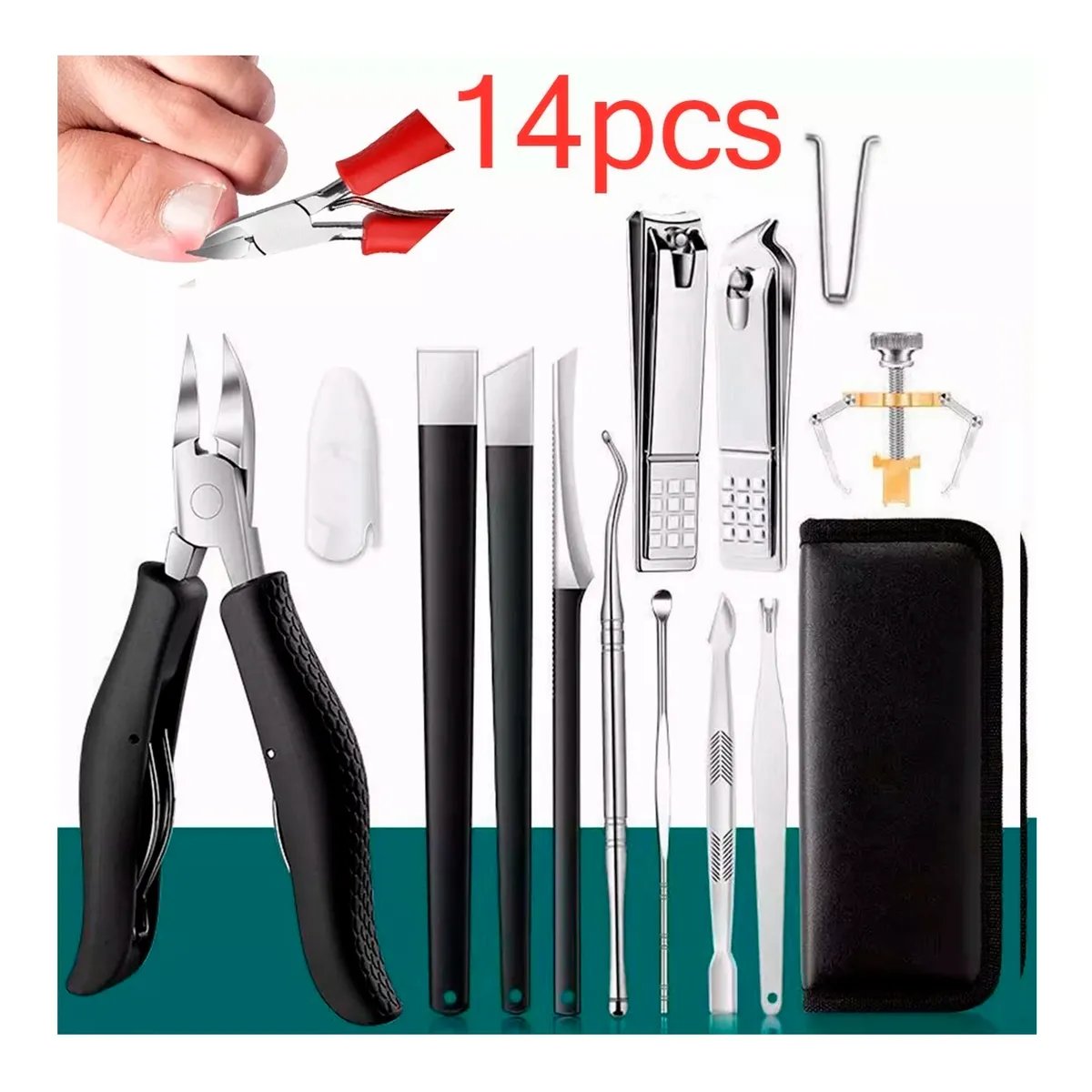 GENERICO - Set Pedicura Herramientas Uñas Encarnadas Acero Inoxidable