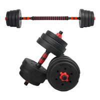 Set de Mancuernas y Barra 30 Kg 2 en 1 Negro