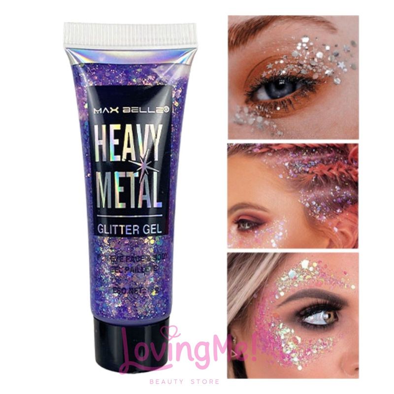 MAX BELLE - Heavy Metal Glitter En Gel Morado