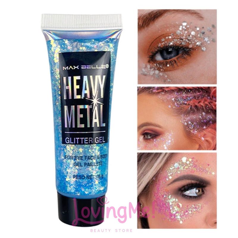 MAX BELLE - Heavy Metal Glitter En Gel Azul