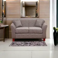 MUEBLES AMERICA - Sofá Lady 2 Cuerpos Lino Gris