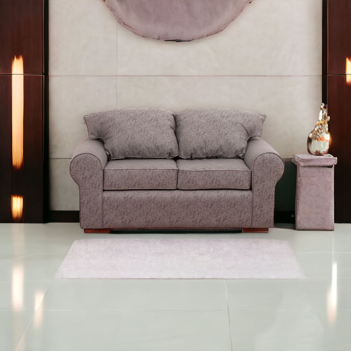 MUEBLES AMERICA - Sofá Moscú 2 Cuerpos Lino Gris