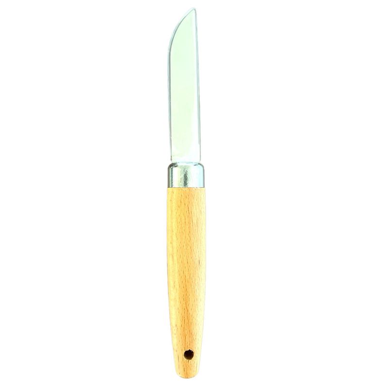 GENERICO - Cuchillo Queso Dentado Puntilla Mango Madera Acero Inoxidabl