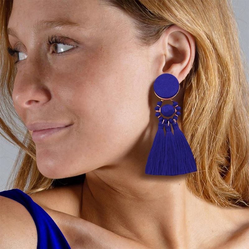 MARIA PASKARO - Aros para Mujer Aros itata azulino fleco maria paskaro MARIA PASKARO