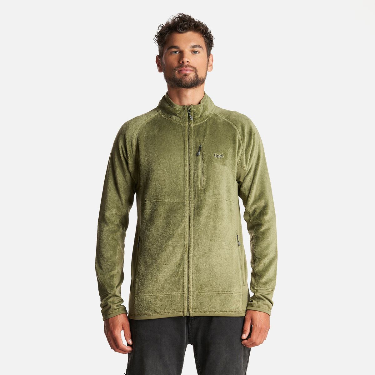 LIPPI - Poleron Hombre Numan Shaggy-Pro Jacket Verde  Lippi