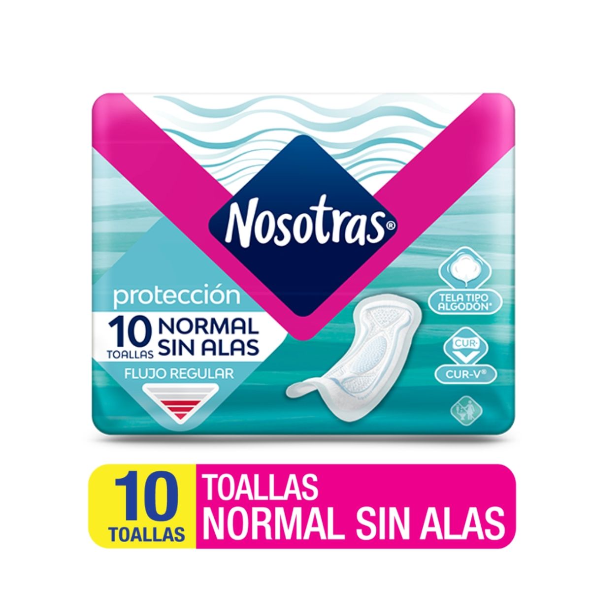 NOSOTRAS - Nosotras Toalla Higiénica Normal Suave Sin Alas 10 Unidades