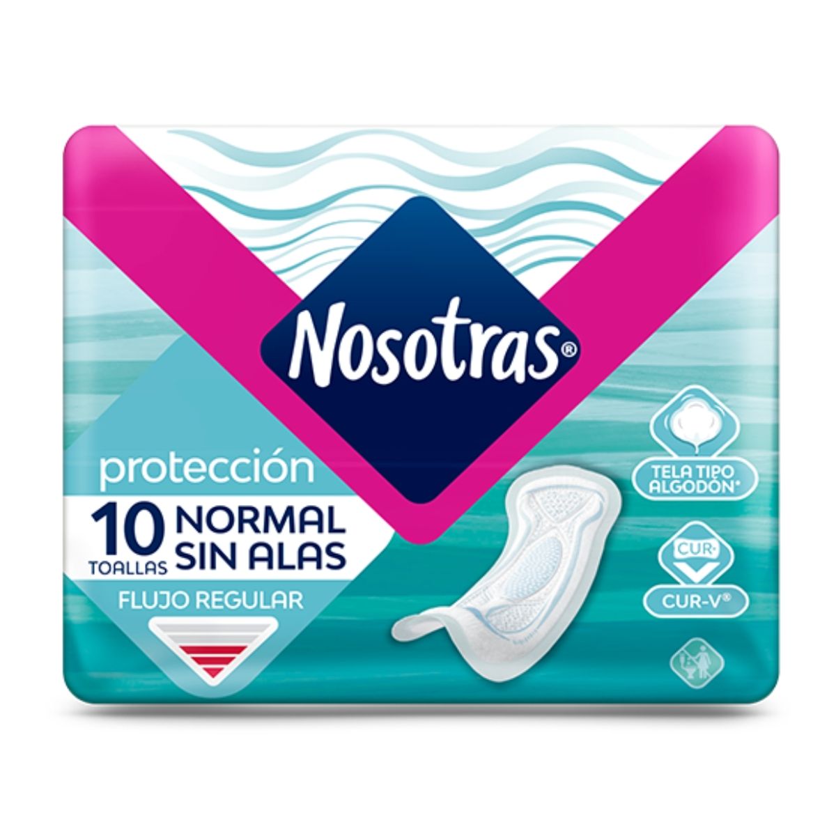 NOSOTRAS - Nosotras Toalla Higiénica Normal Suave Sin Alas 10 Unidades