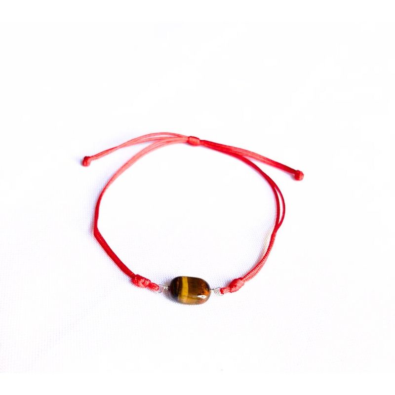 GENERICO - Pulsera Hilo Rojo Piedra Ojo de Tigre