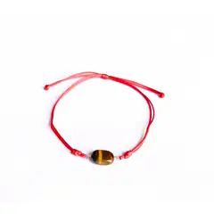 GENERICO - Pulsera Hilo Rojo Piedra Ojo de Tigre
