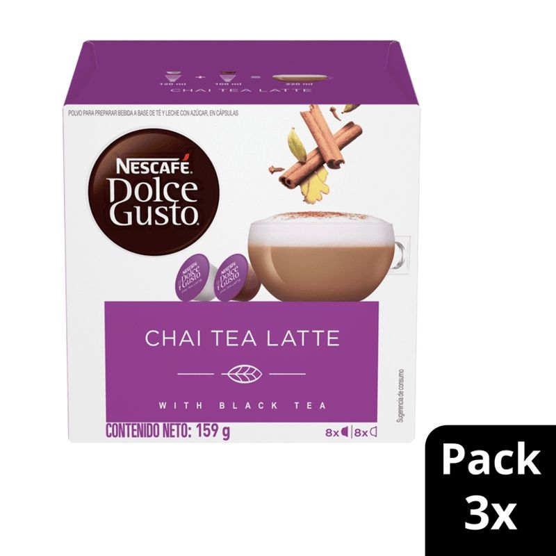 DOLCE GUSTO - CafÃ© NescafÃ©Â® Dolce GustoÂ® Chai Tea Latte 16 CÃ¡psulas X3