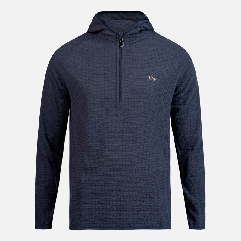 LIPPI - Poleron Hombre Jacaranda Nano-F 1/4 Zip Hoody Azul Marino Lippi.-