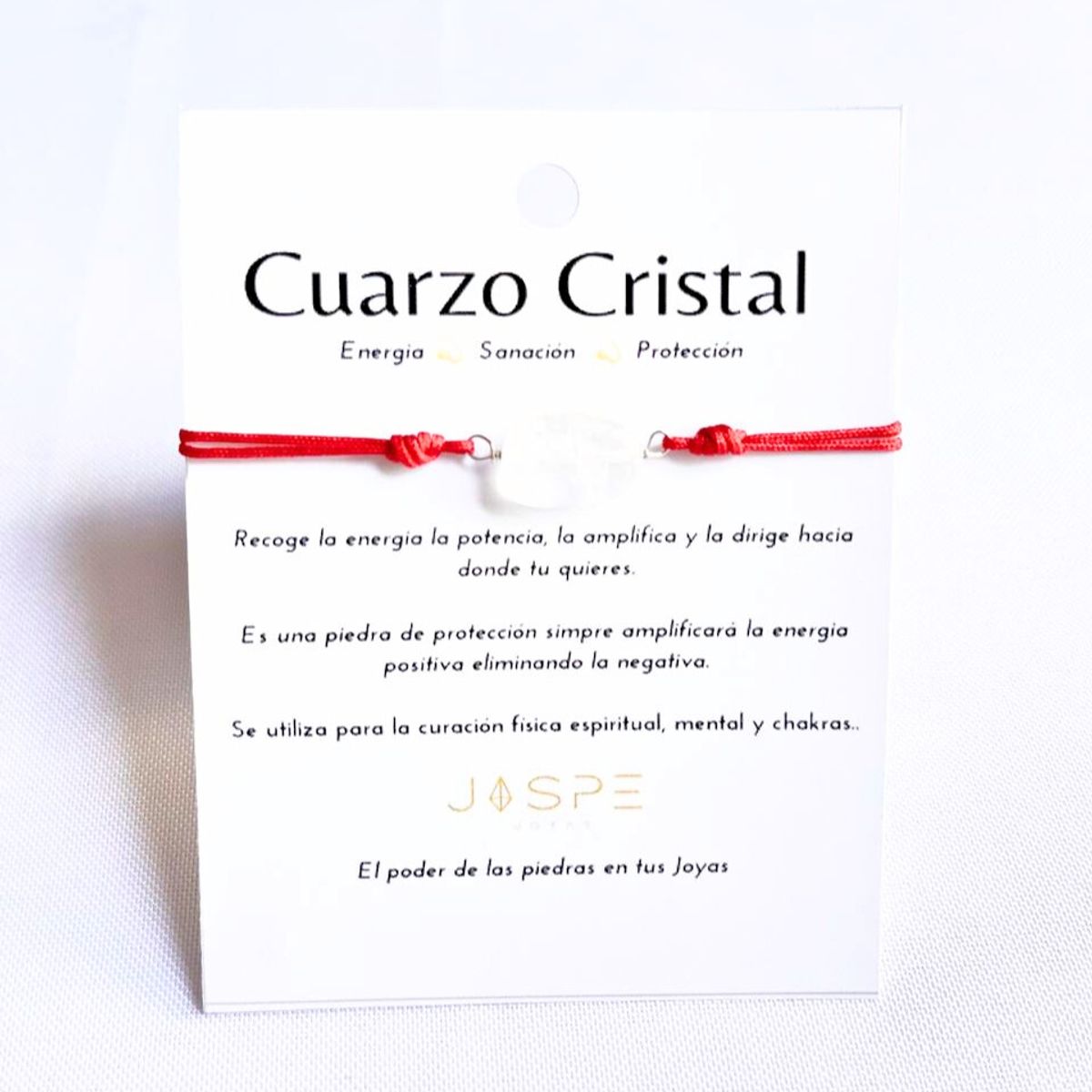 GENERICO - Pulsera Hilo Rojo Piedra Cuarzo Cristal