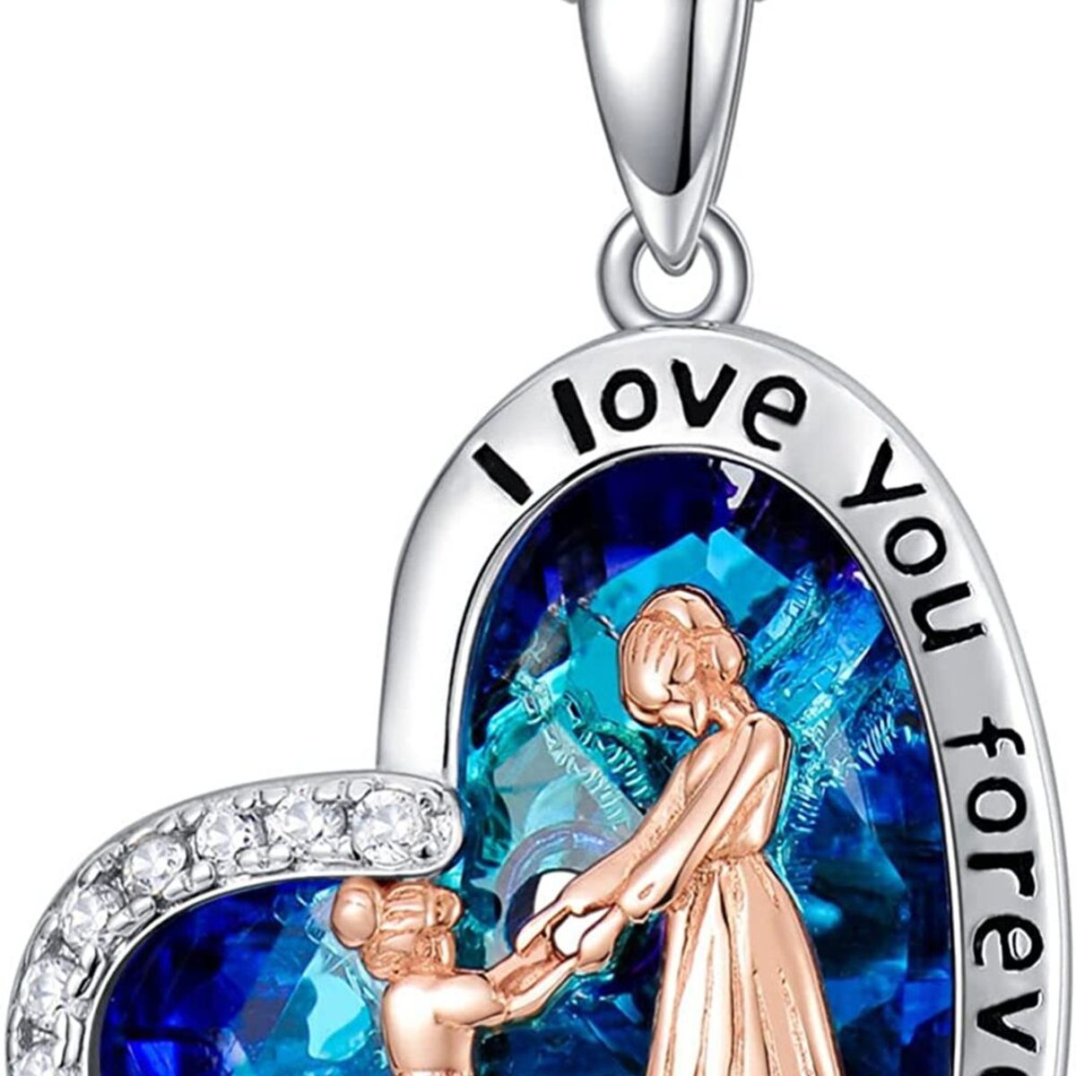 GENERICO - Collar mamá hija cristal plata 925