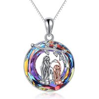 Collar mamá hija cristal plata 925 regalo