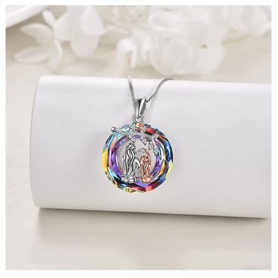 Imagen 2 del producto Collar mamá hija cristal plata 925 regalo