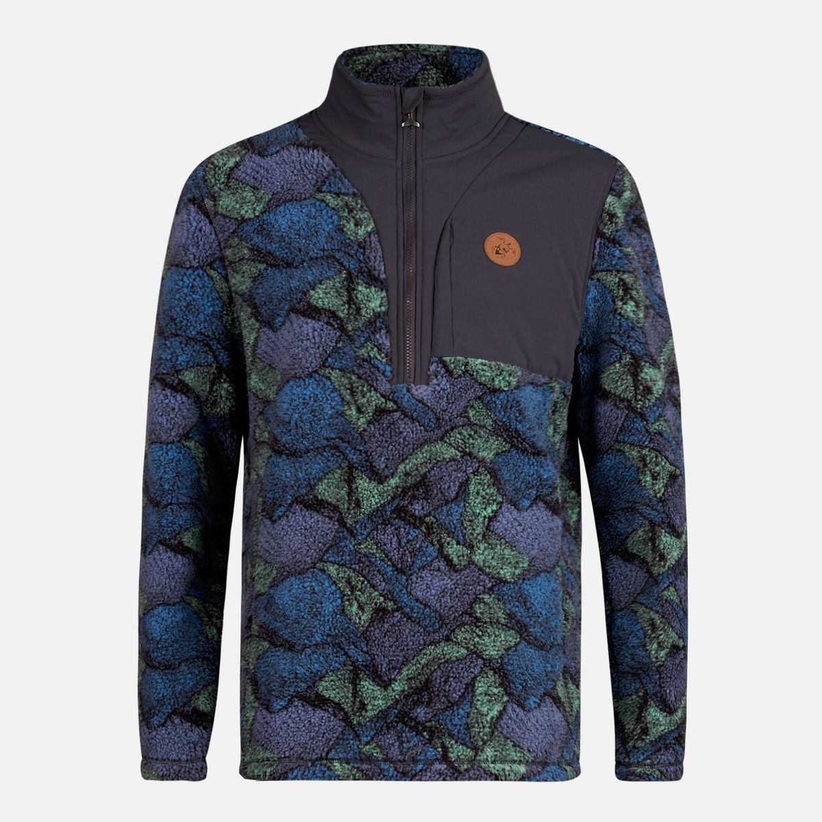 HAKA HONU - Poleron Hombre Porteador 1/4 Zip Print Morado Haka Honu