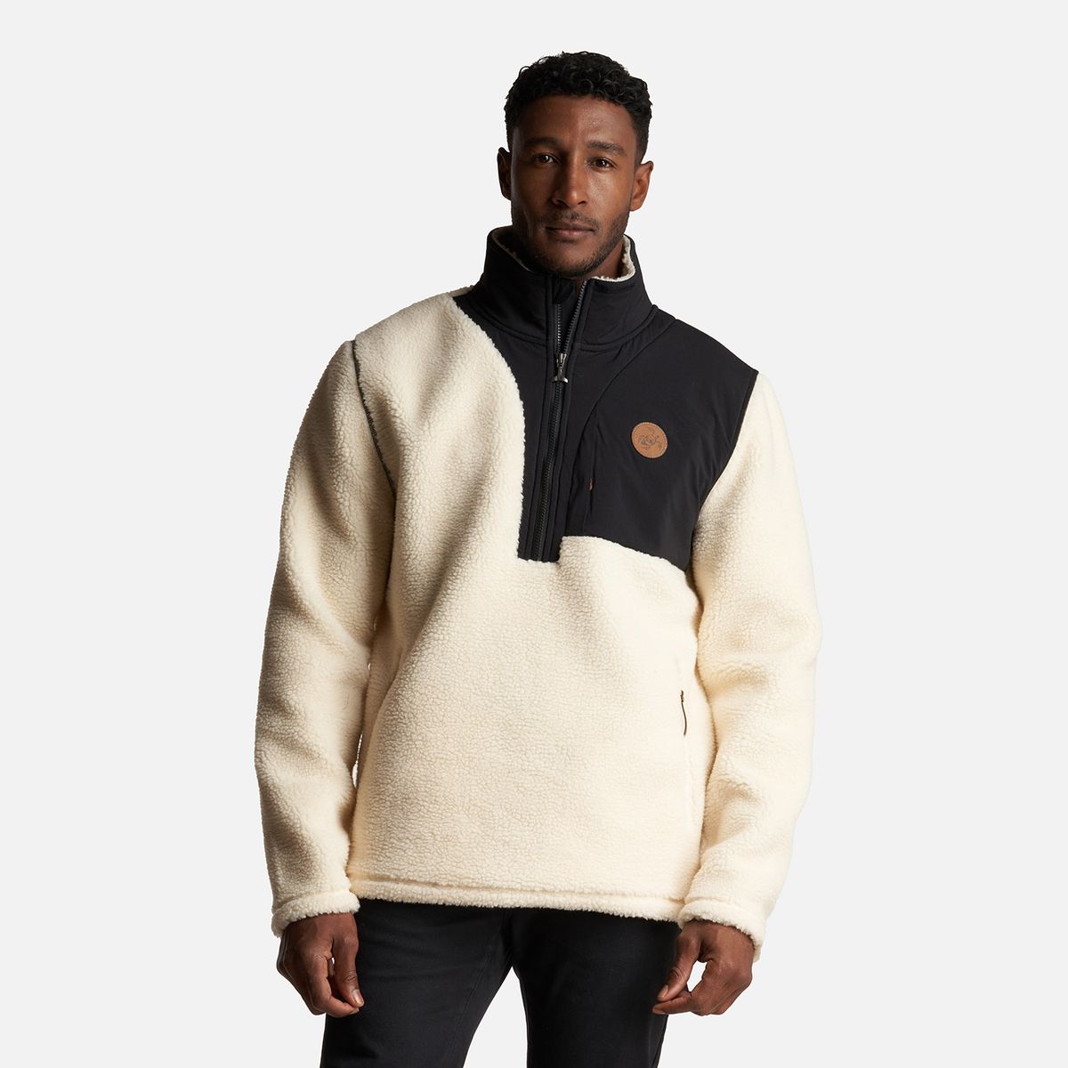 HAKA HONU - Poleron Hombre Porteador 1/4 Zip Crudo Haka Honu