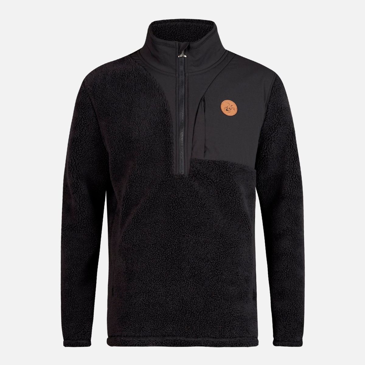 HAKA HONU - Poleron Hombre Porteador 1/4 Zip Negro Haka Honu