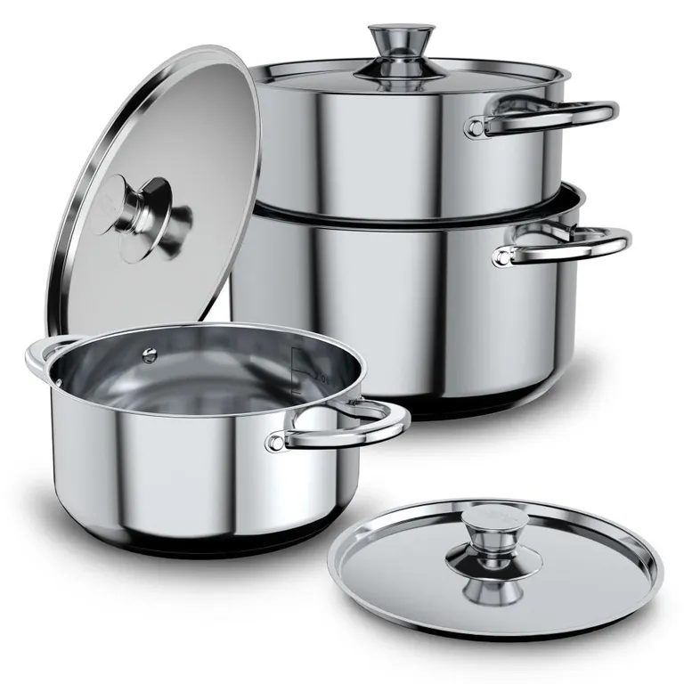 Bateria De Cocina 6 Piezas Acero Inoxidable 420-6SS