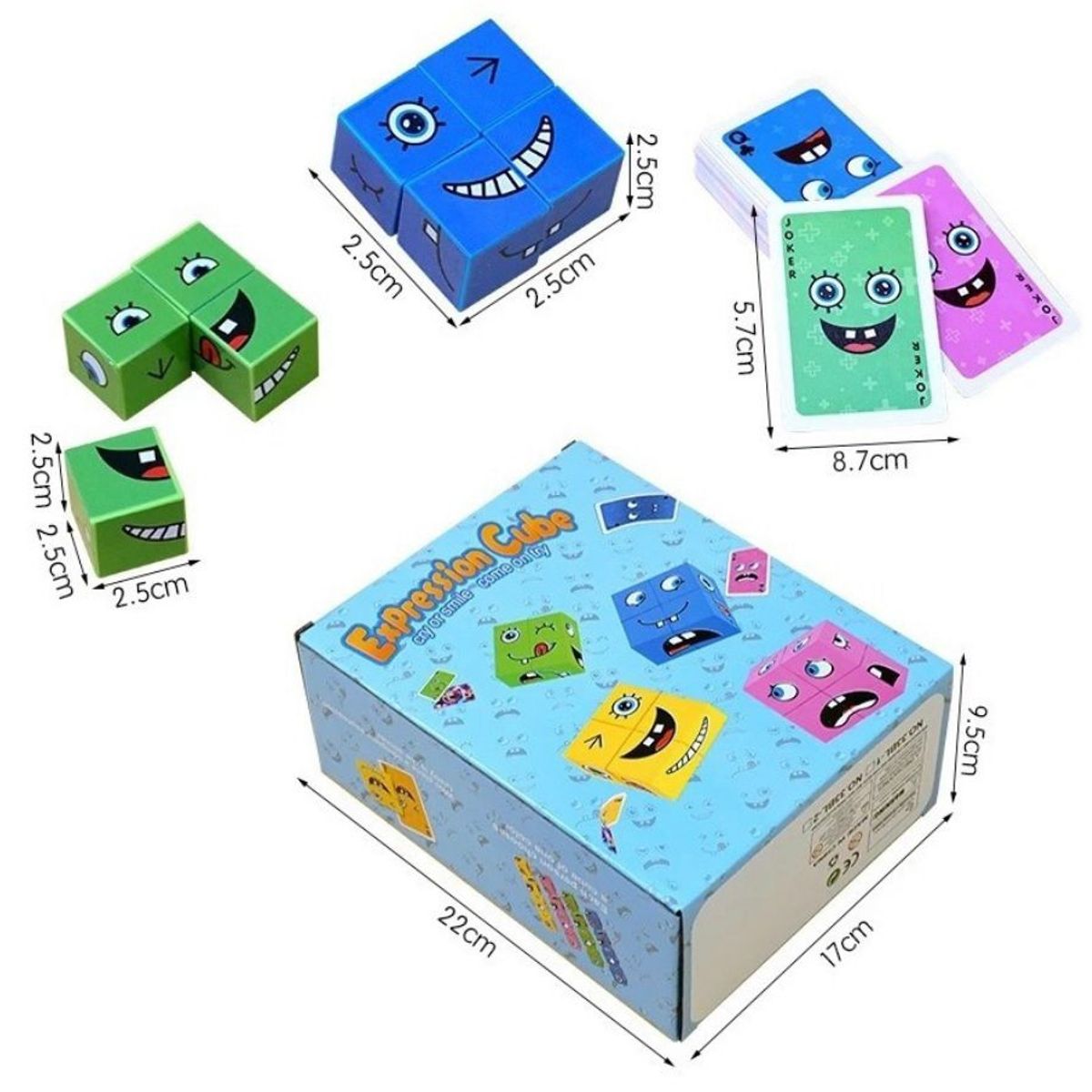 GENERICO - Juego De Puzzle Cubos Didáctico Expresiones Y Emociones