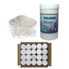 VULCANO - Cloro Granulado Pote 1kg Pack de 20 Unidades